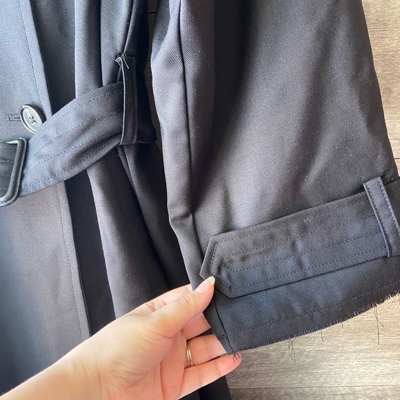 Nili Lotan matland frayed wool black trench coat - Picture 11 of 16